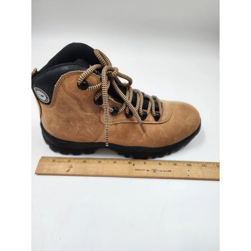 Hi-Tec‎ Waterproof Hiking Boots Tan Nubuck Leather Lace Up Outdoor Trail Shoes